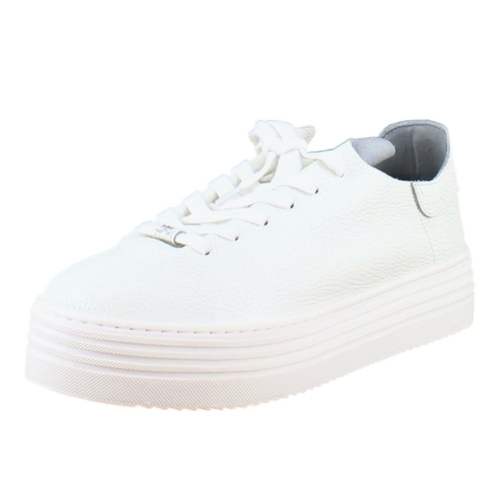 Sam Edelman White Leather Platform Sneakers Lace Up Casual Shoes Size 8